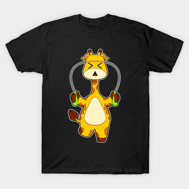 Giraffe Rope skipping Jump rope T-Shirt by Markus Schnabel